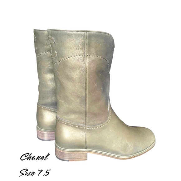 Chanel Boots Ascot CC Western Cowboy Motto Boots NIB - Picture 2 of 16
